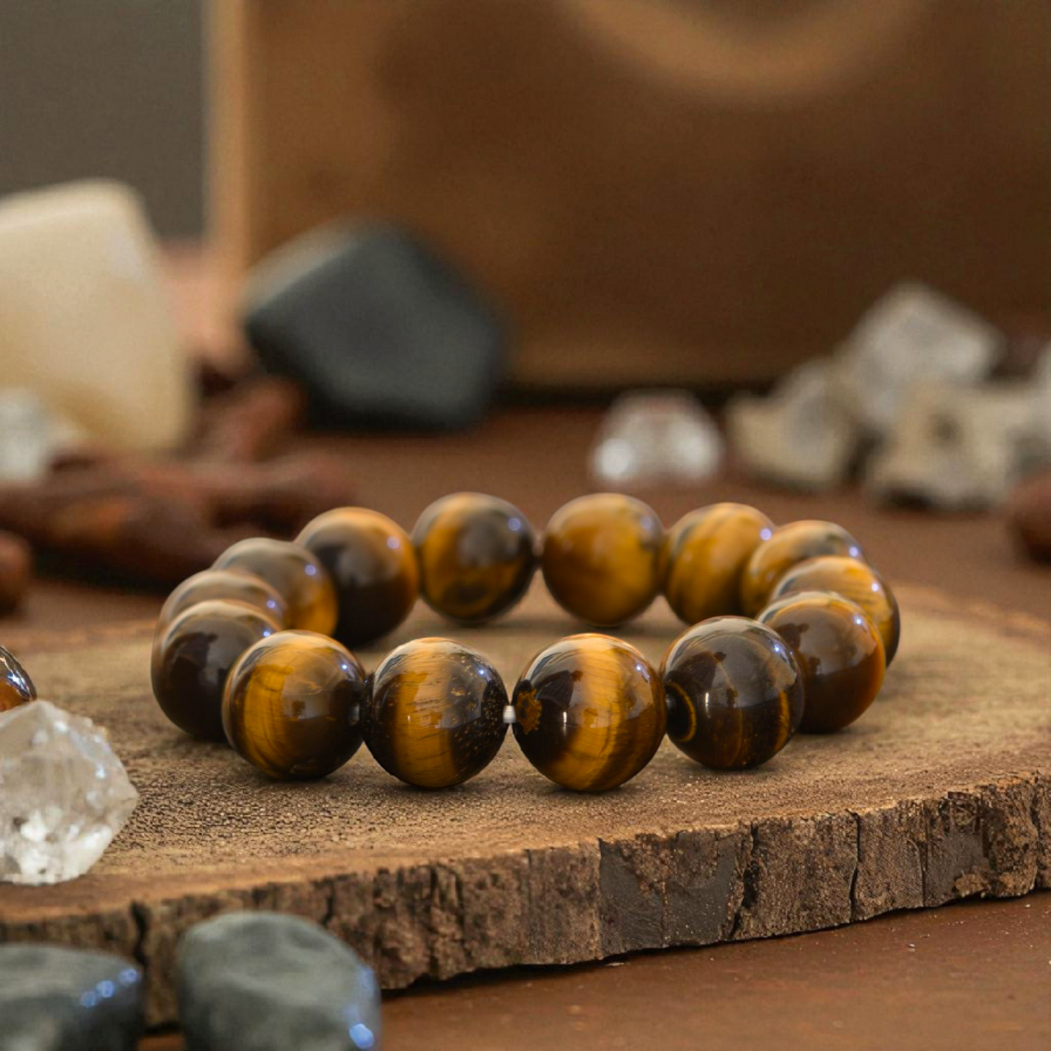 Tiger's eye Crystal Bracelet - 12mm.