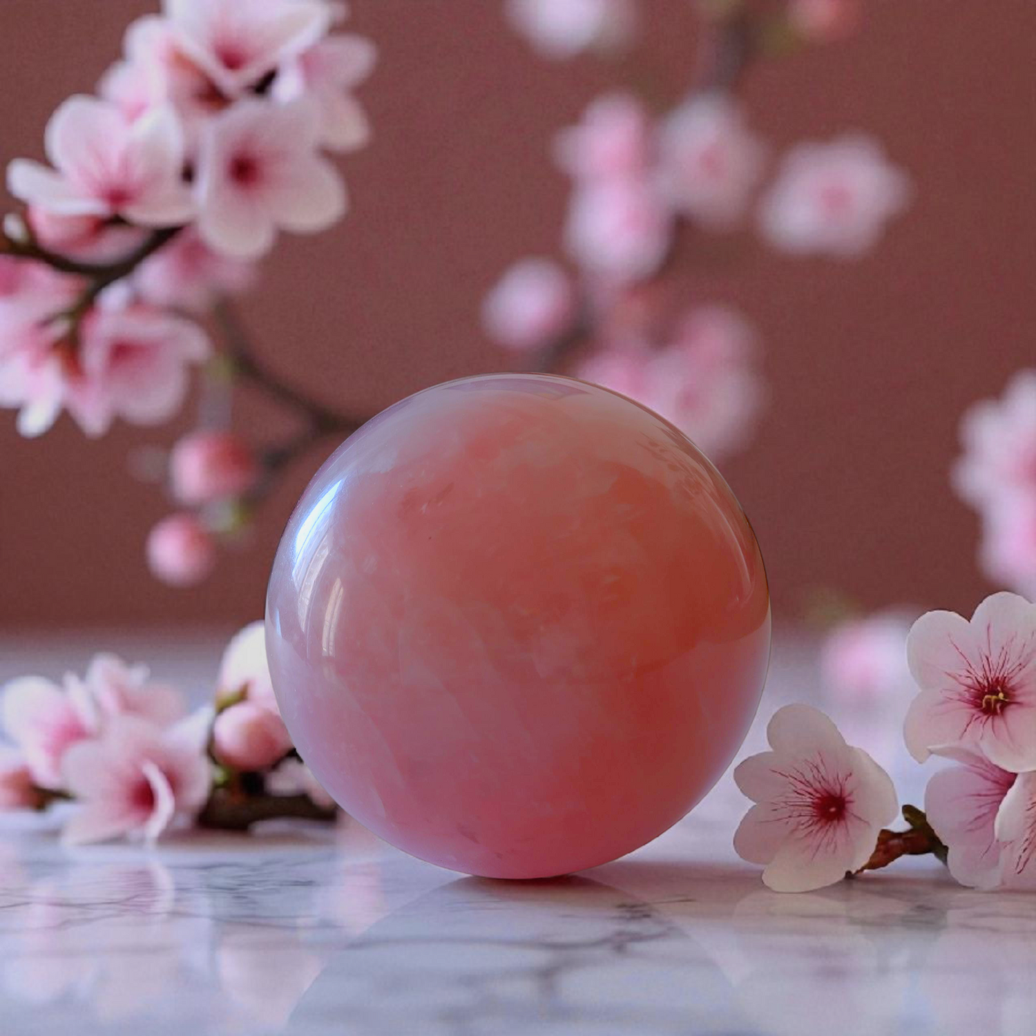 Rose Quartz Crystal Ball (40–45 mm) – Sphere of Love, Healing & Harmony