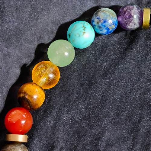 7 Chakra Crystal bracelet with Pyrite