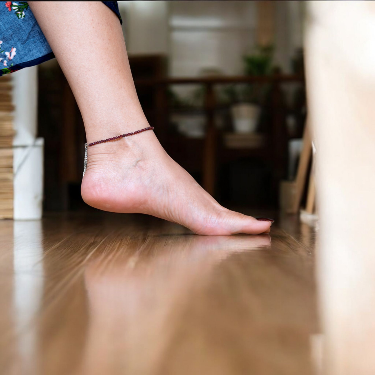 Garnet Crystal Anklets