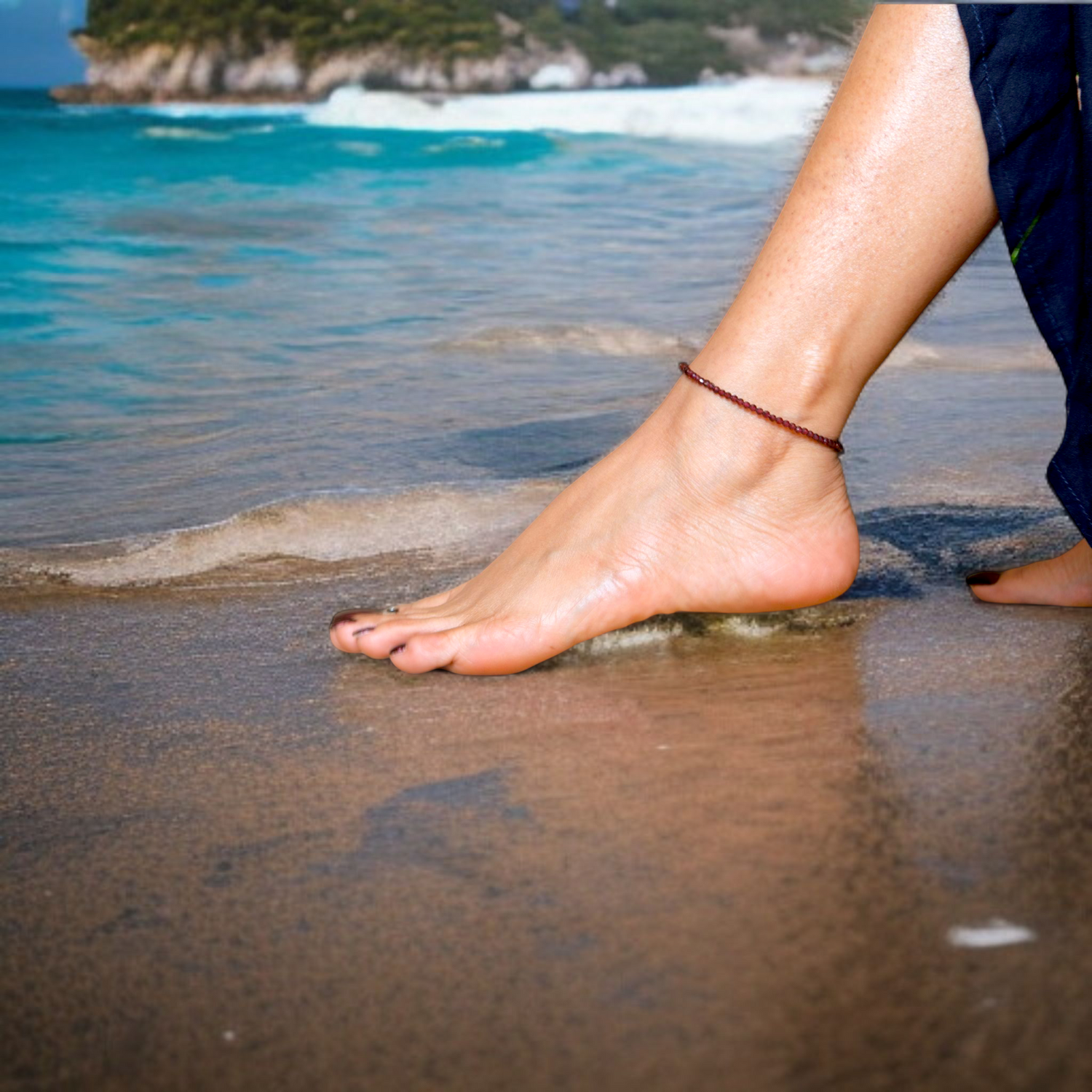 Garnet Crystal Anklets