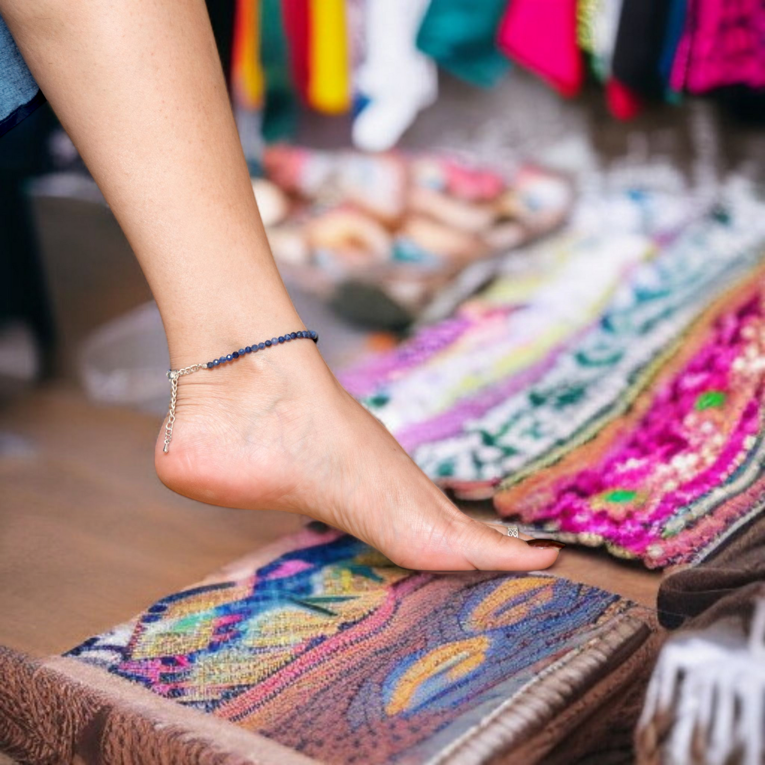 Sodalite Crystal Anklet