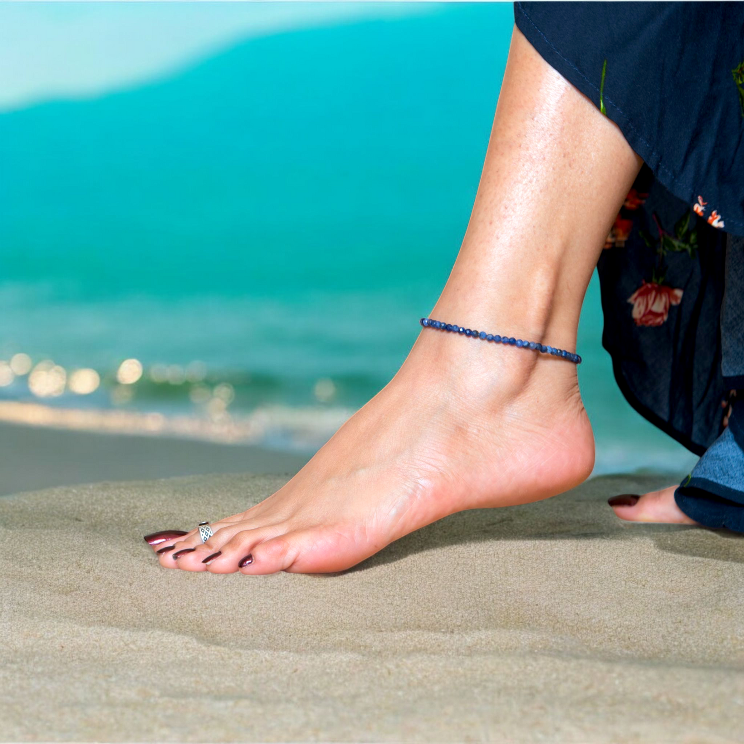 Sodalite Crystal Anklet