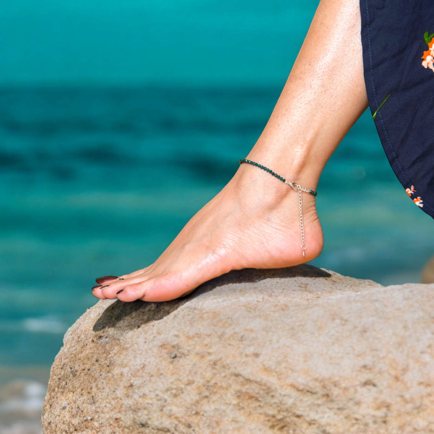 Malchite Crystal Anklet