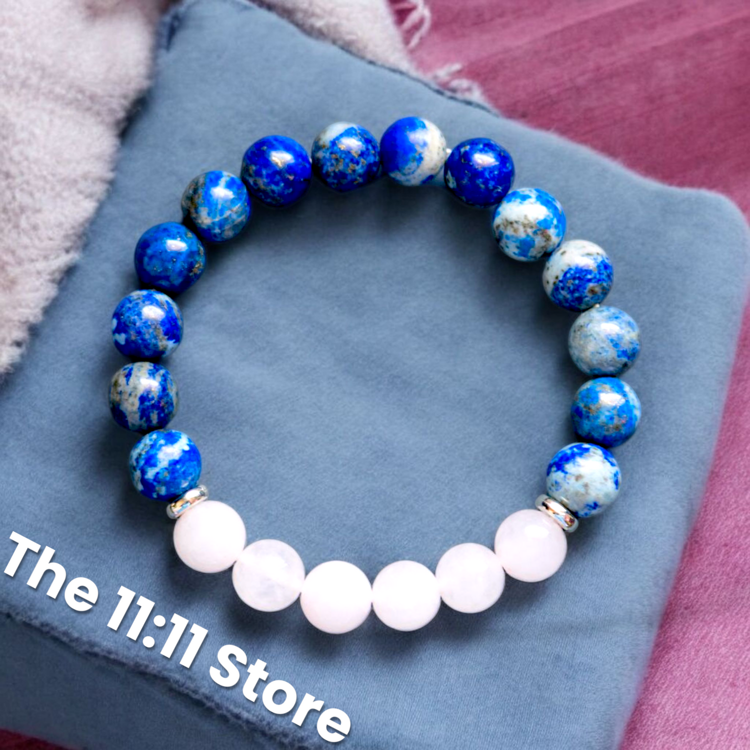 Rose Quartz and Lapis Lazuli Bracelet